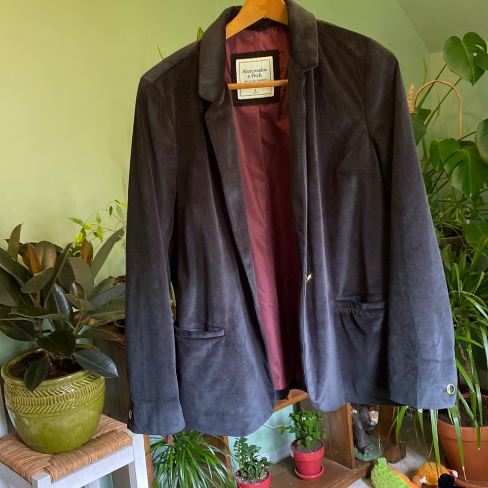 Velvet coat, black, size large